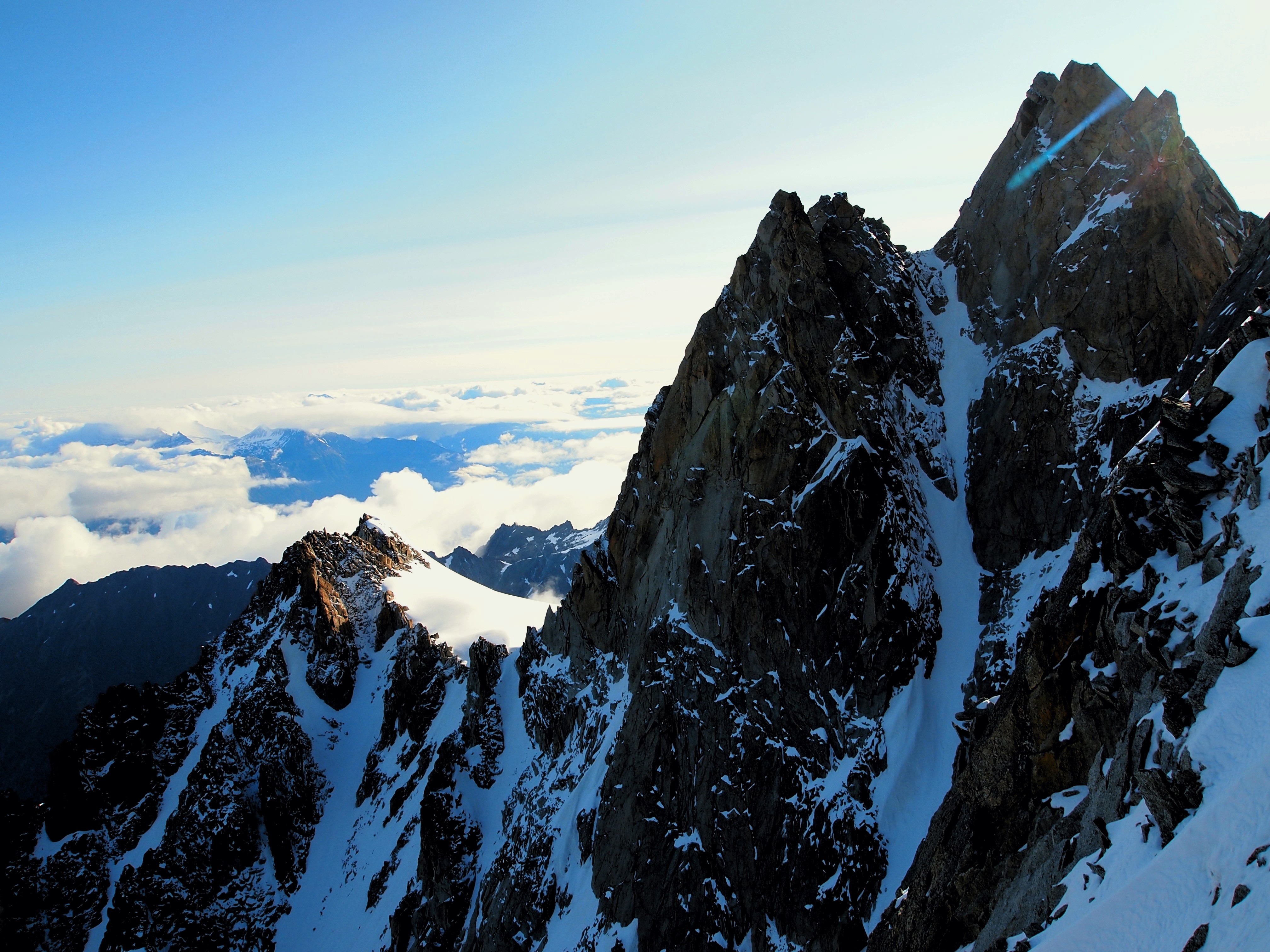 Climbing Couloir de la Table on Aiguille du Tour, Chamonix